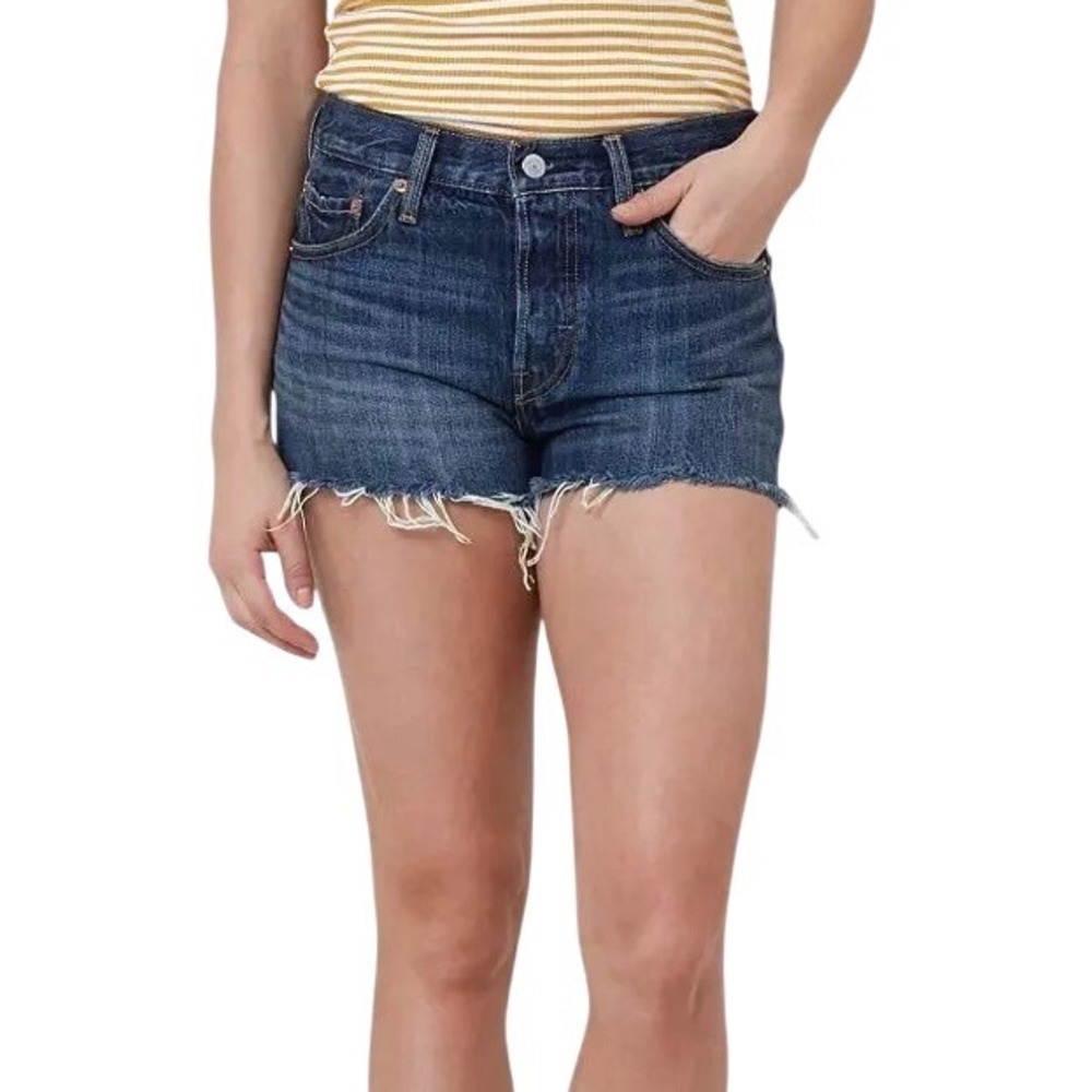 LEVI'S 501 Mid Rise Cut Off Denim Jean Shorts SZ 29 Closet‎ Staple Festival Boho